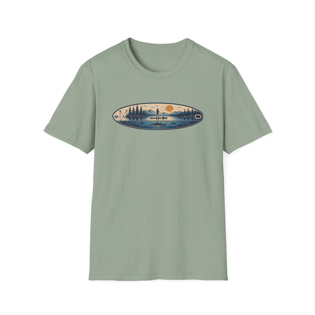 Paddleboard Fishing Scene